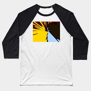 Waterfall Blue Yellow Brown Composition Baseball T-Shirt